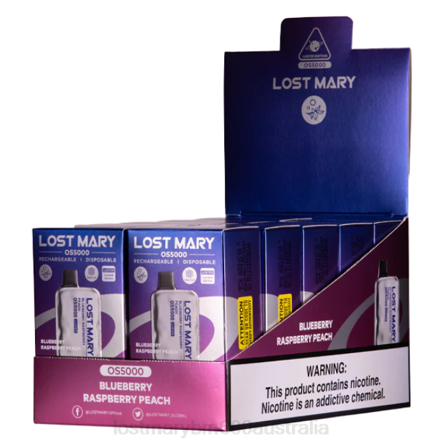 Lost Mary Flavours New L64B19 LOST MARY OS5000 Luster Blueberry Raspberry Peach
