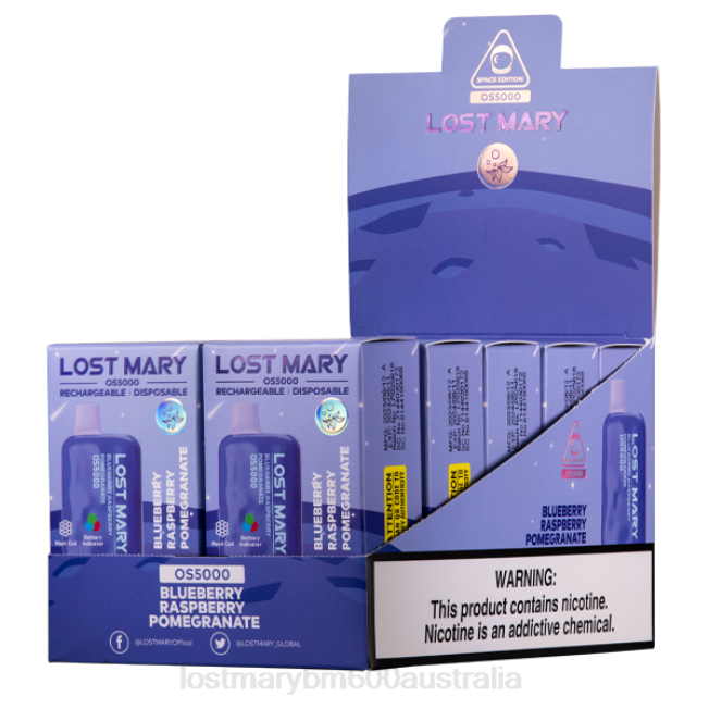 Lost Mary Vape Sydney L64B83 LOST MARY OS5000 Blueberry Raspberry Pomegranate