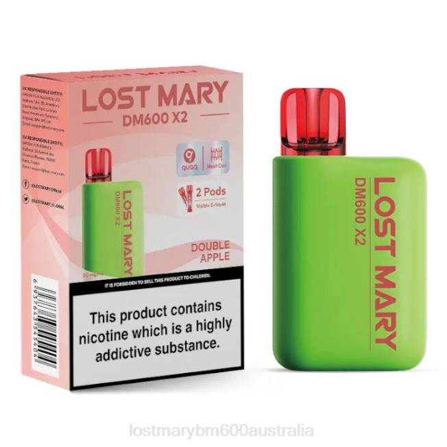 Lost Mary Vape Australia L64B191 LOST MARY DM600 X2 Disposable Vape Double Apple