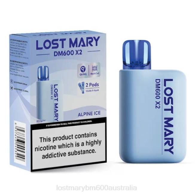 Lost Mary Vape Flavors L64B186 LOST MARY DM600 X2 Disposable Vape Alpine Ice